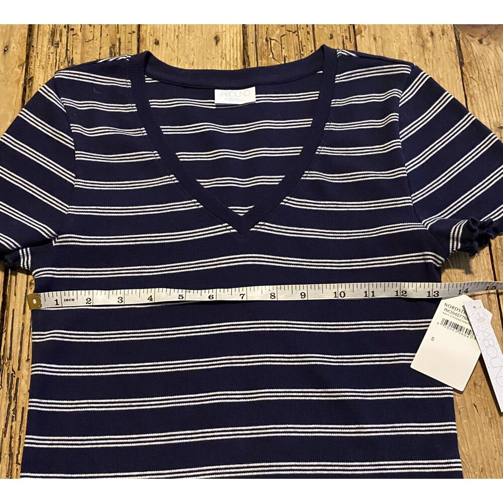 ABOUND Womens Size S ‘’Navy Evening Nantucket’’ Striped Top. NWT - Picture 6 of 8